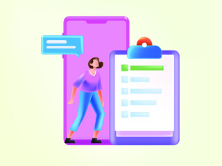 Questionnaire vector concept illustration
