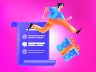 Questionnaire vector concept illustration
