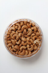 Kacang Mete Goreng (Fried Cashew Nuts) in a jar. Popular snack in Indonesia.