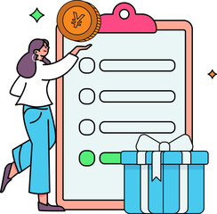 Questionnaire vector concept illustration
