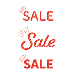 シンプルな赤いセールのデザイン文字セット