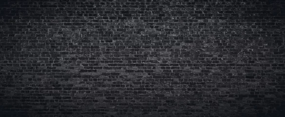 Photo sur Plexiglas Mur de briques Fond de texture de mur de brique noir ou gris foncé
