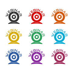 Webinar Course Icon Concept color set