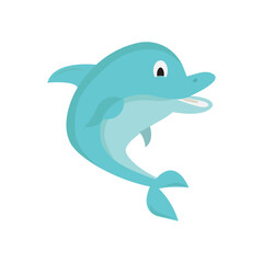 Dolphin Cartoon Illustration Vector.