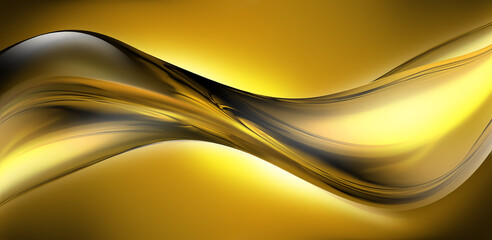 Liquid Golden Glowing Wave Full Screen
