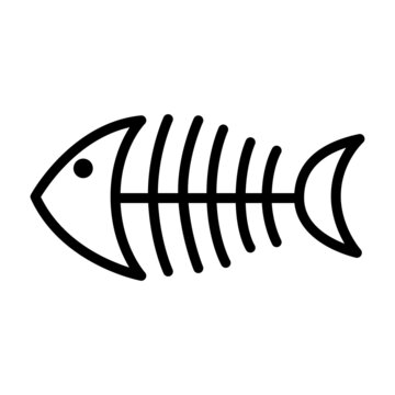 Fish Bone Icon Vector Design Template.