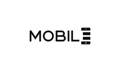 Mobile text. Logo design.