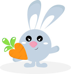 Cartoon rabbit with a carrot.