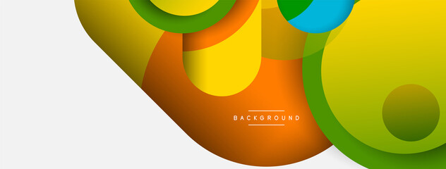 Vector round shapes circles minimal geometric background. Vector illustration for wallpaper banner background or landing page