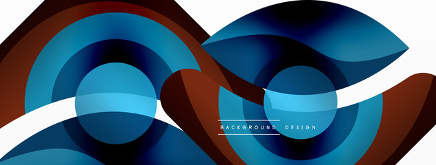 Creative geometric wallpaper. Minimal abstract background. Circle wave and round shapes composition vector illustration for wallpaper banner background or landing page