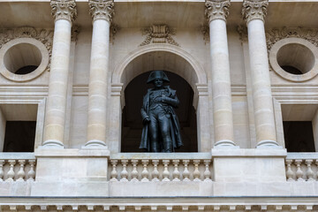 Architectural detail of the Musée de l'Armée (Army Museum), national military museum of France located at Les Invalides in the 7th arrondissement of Paris