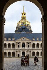 Architectural detail of the Musée de l'Armée (Army Museum), national military museum of France located at Les Invalides in the 7th arrondissement of Paris - obrazy, fototapety, plakaty