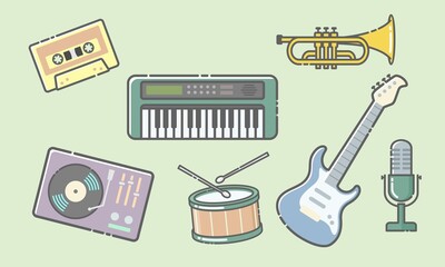 music instruments icon vector