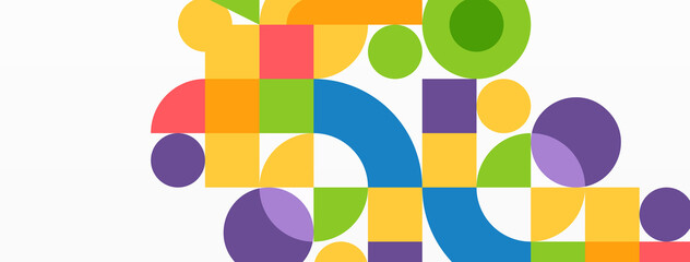 Minimal geometric abstract background. Circle square and triangle design. Trendy techno business template for wallpaper, banner, background or landing © antishock