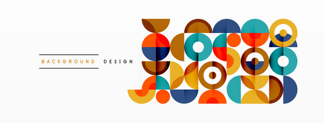 Colorful circle abstract background. Minimal geometric template for wallpaper, banner, presentation