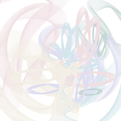 Abstract translucent brush strokes with the author's brush on a white background. 3d.