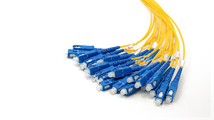 Fiber Optic patch cord Cable  on isolated white background