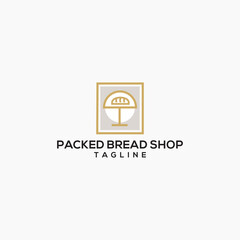 Packed bread shop logo icon 