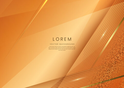 Abstract Luxury Brown Elegant Geometric Diagonal Overlay Layer Background With Golden Lines.