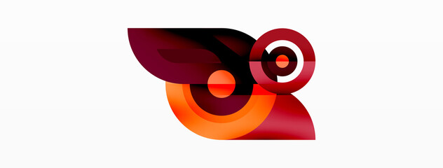 Abstract round shapes background. Minimalist decoration. Geometric background with circles and rings