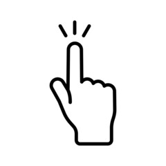 Hand click icon. Vector clicking pointer finger.