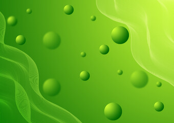 abstract background wave style technology green color tone illustration