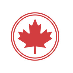 Maple leaf vector icon. Canada national symbol. Canadian element.