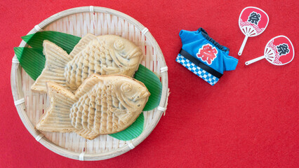 日本のお菓子「たい焼き」｜夏まつりイメージ