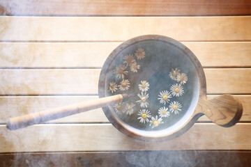 phytotherapy, sauna, daisies in a bowl accessories daisy herbs