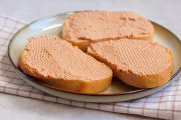 Chicken pate over slices