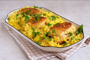 Chicken thighs with spicy turmeric