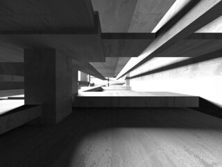 Abstract architecture interior background. Empty concrete room