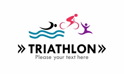 Fototapeta na wymiar Triathlon symbol logo design template illustration