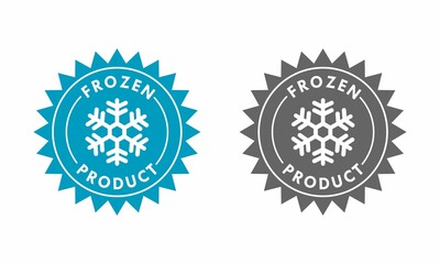 Frozen product logo template illustration. suitable for food package label. Fresh frozen product, snowflake icon
