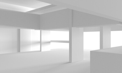Naklejka na ściany i meble Abstract White Architecture Design Concept