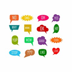 Speech bubble colorful vector background template. 