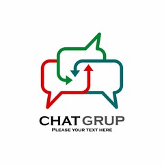 Chat group symbol logo template illustration
