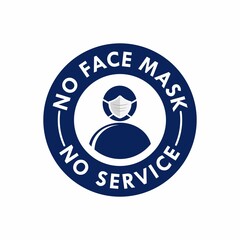 No face mask no service symbol logo template illustration