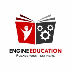 Engine education symbol logo template illustration