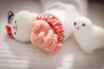 乳幼児の手とお気に入りのアイテム