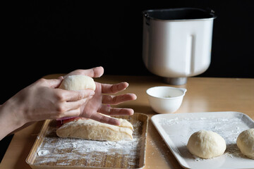 A women is making bread