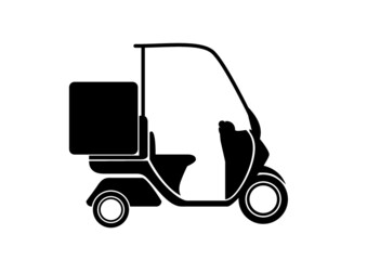 フードデリバリーの配達バイク　シルエット