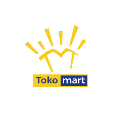 Letter M sun mart logo Initial. Initial M store simple modern logo design. Flat and minimalist brand identity