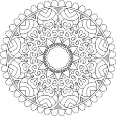 Mandala Design for coloring book