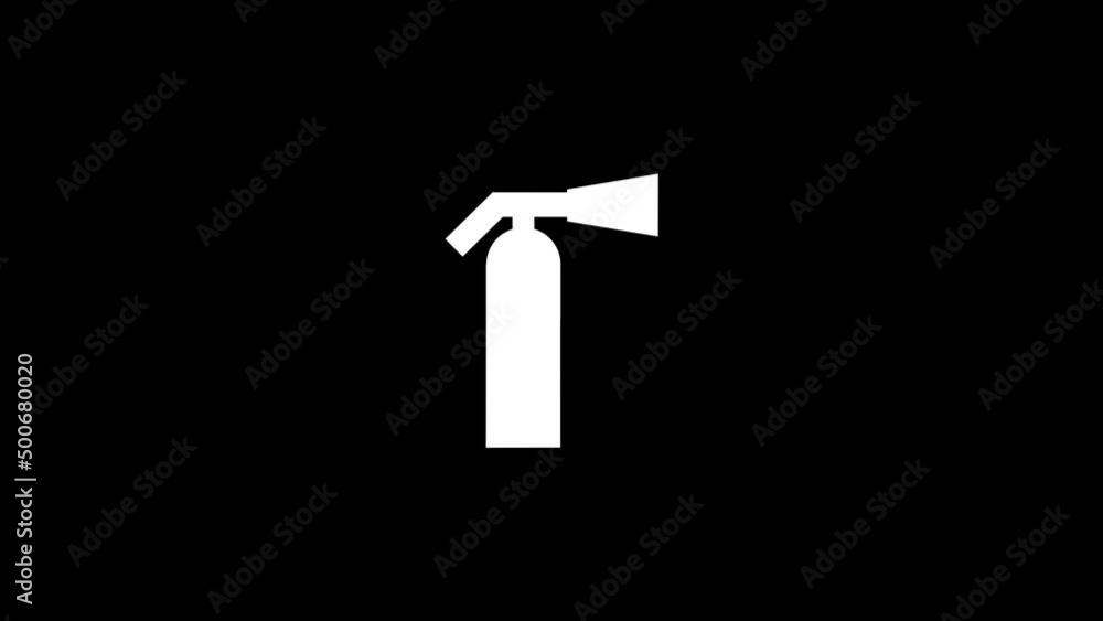 Poster white picture of extinguisher on a black background. firefighting. distortion liquid style transitio