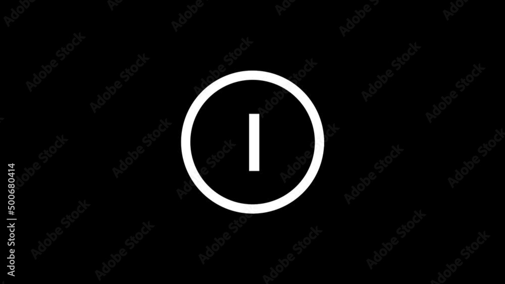 Poster white picture of one on a black background. simple number in a circle. distortion liquid style trans