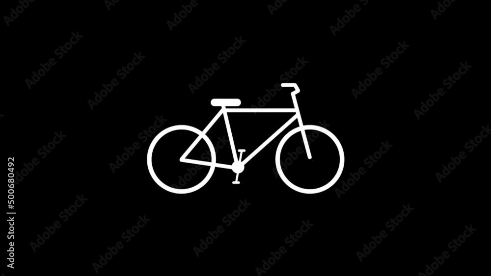 Poster white picture of bicycle on a black background. two-wheeled vehicle. distortion liquid style transit