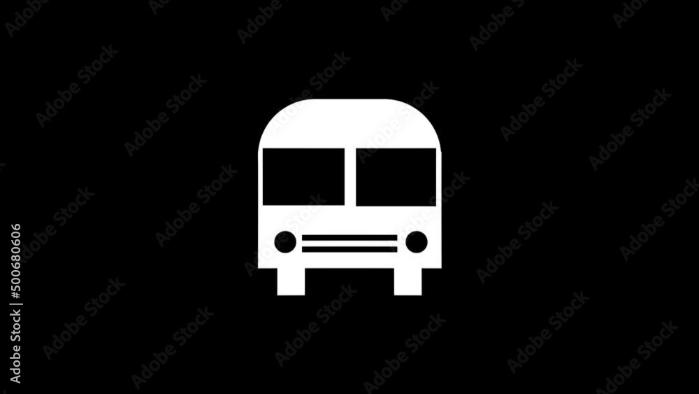 Poster white picture of bus on a black background. transport for transportation of people. distortion liqui