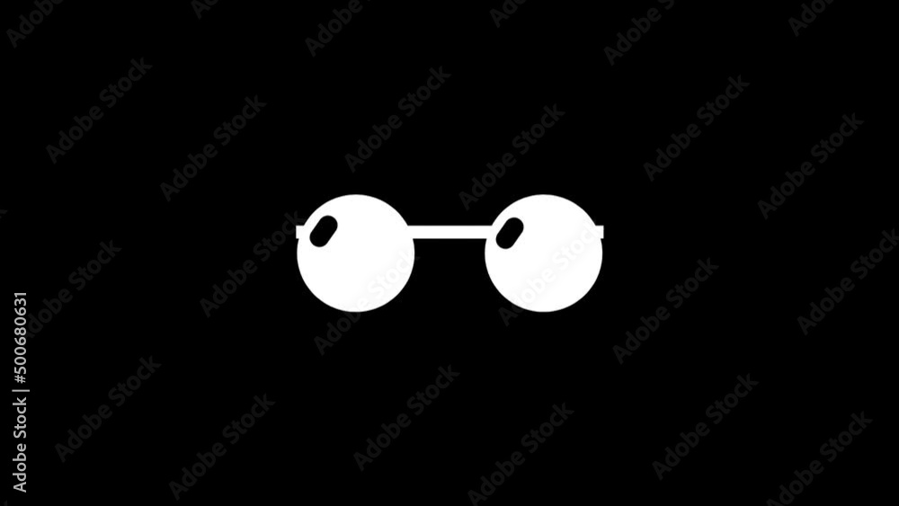 Poster white picture of glasses on a black background. round glasses. distortion liquid style transition ic
