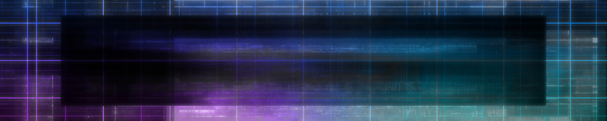 Abstract glitch art grid border background image.